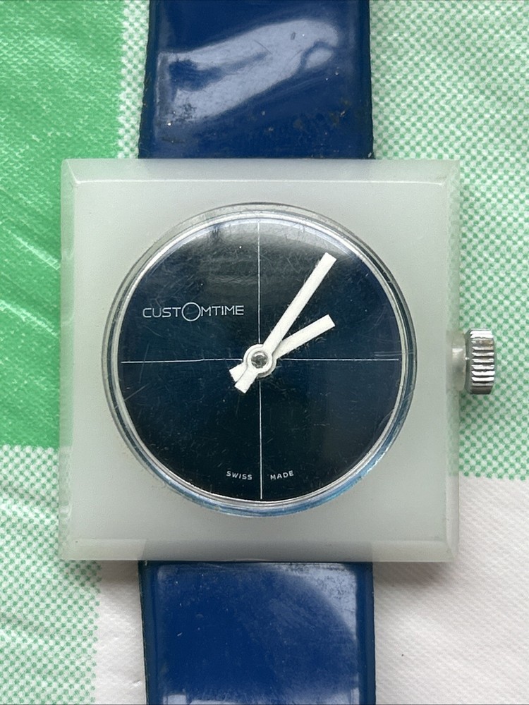 Customtime Swiss Made Blue And White Wind Watch