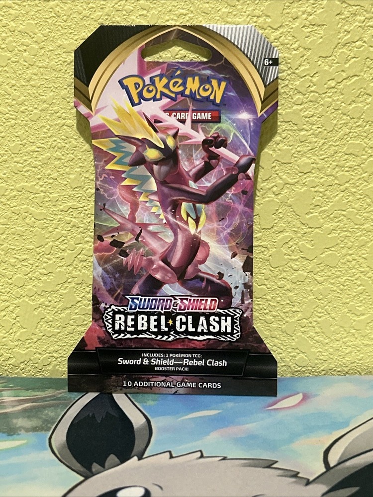 (1) Pokemon TCG Sword & Shield Rebel Clash Sleeved Booster  Pack Sealed