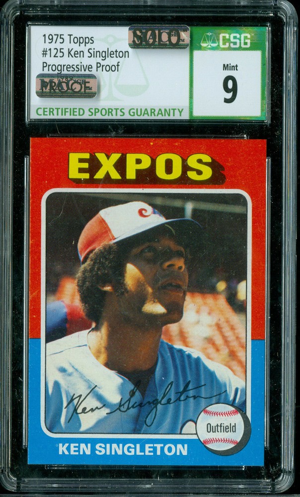 1975 TOPPS LOA # 125 KEN SINGELTON PROOF SET OF 9 CSG 8 9 MAC SOLO FINEST $5000*
