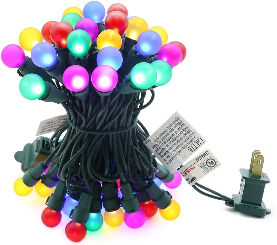 Christmas Light Frosted Multi Color 50 LED Globe String Light UL Certified LED S