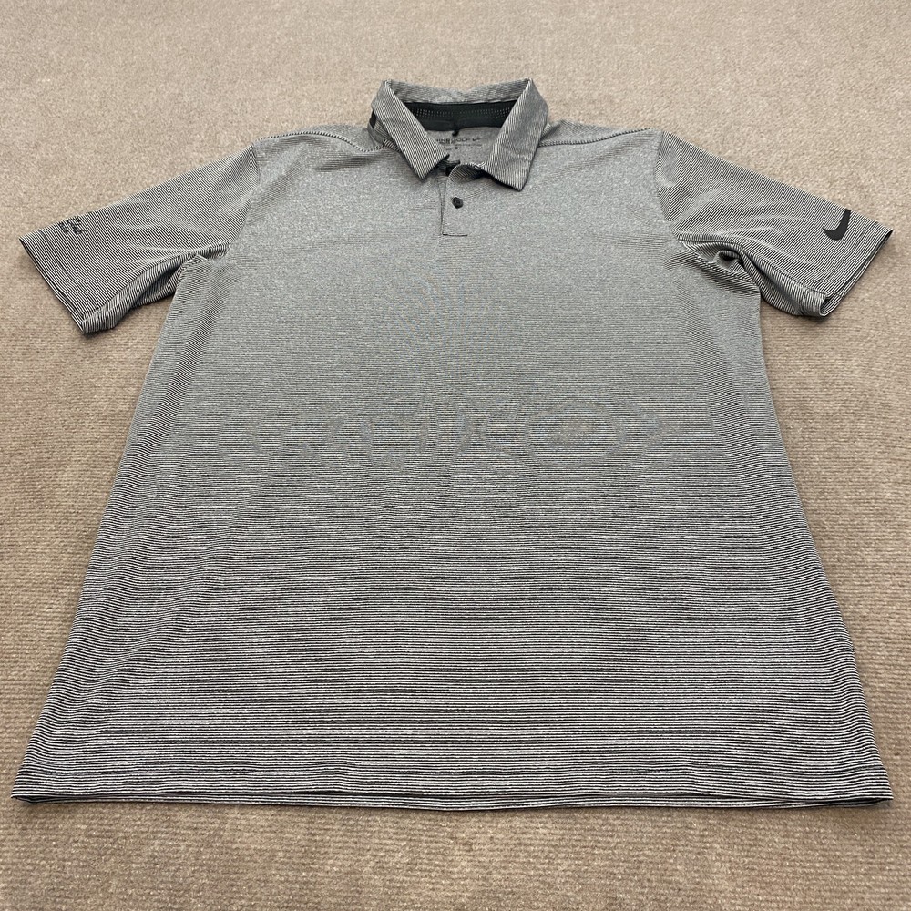 Nike Control Stripe Golf Polo 850691 Mens Large Standard Fit Trophy Club Logo