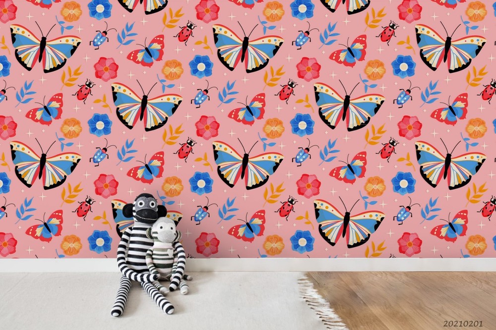3D Flower Insect Watercolor Pattern Wall Murals Wallpaper Murals Wall Sticker 10