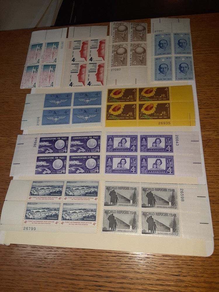 20 MNHOG 4c US Stamp Plate Blocks - SL 6289 Stamps Collection Lot