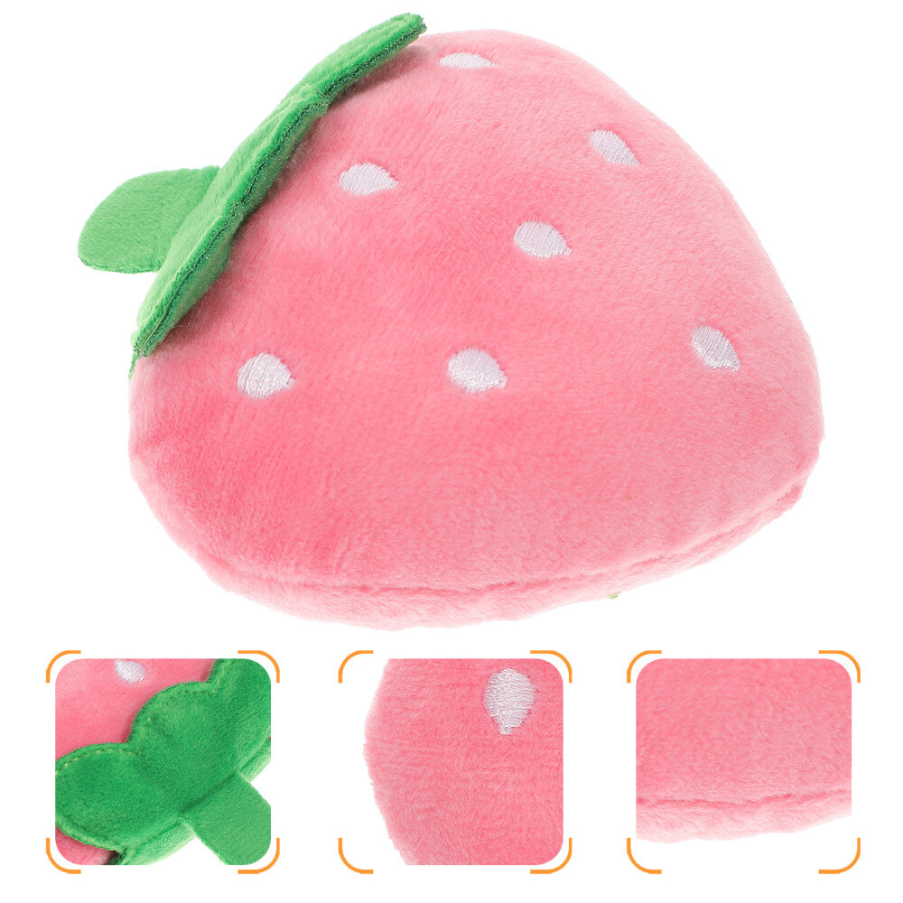 Pet Plush Toys Dog Chew Toys Puppy Cats Biting Sound Squeaky Toys Strawberry