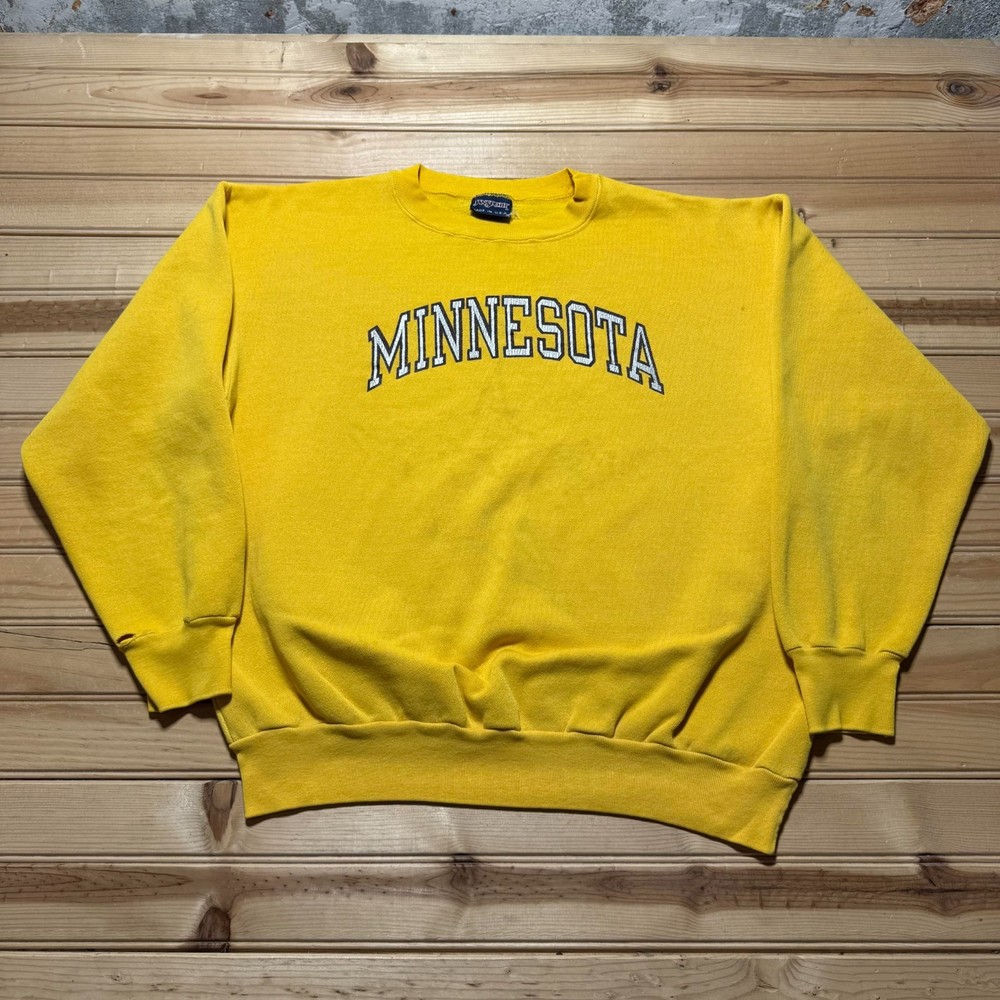 Vintage 90s Minnesota Spellout Crewneck Pullover Sweatshirt USA Made Size Medium