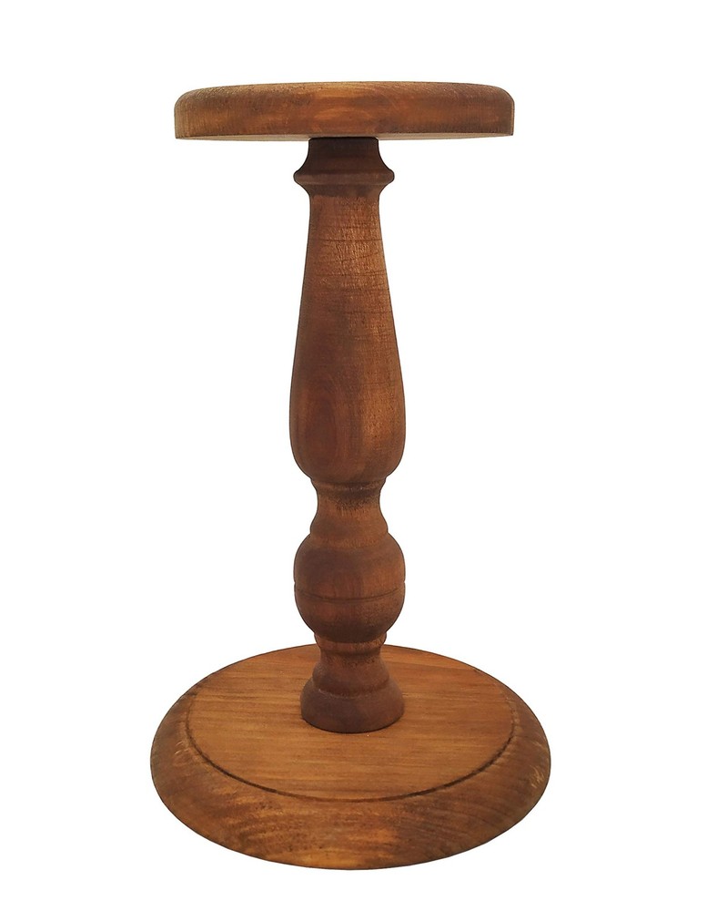 Rustic Brown Wood Hat Stand Holder Display Helmet Organizer Storage Rack