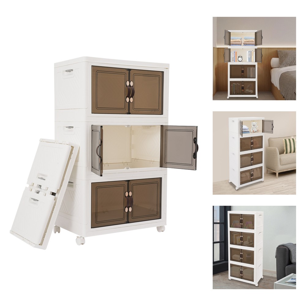 Large Collapsible Storage Bins for Bedroom - Foldable Stackable Organizer Box