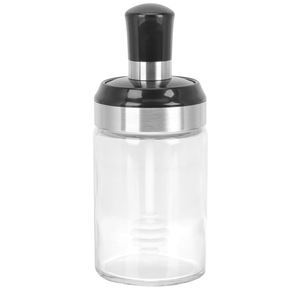 Honey Jars with Dipper Condiment Bottle Syrup Dispenser Spoon