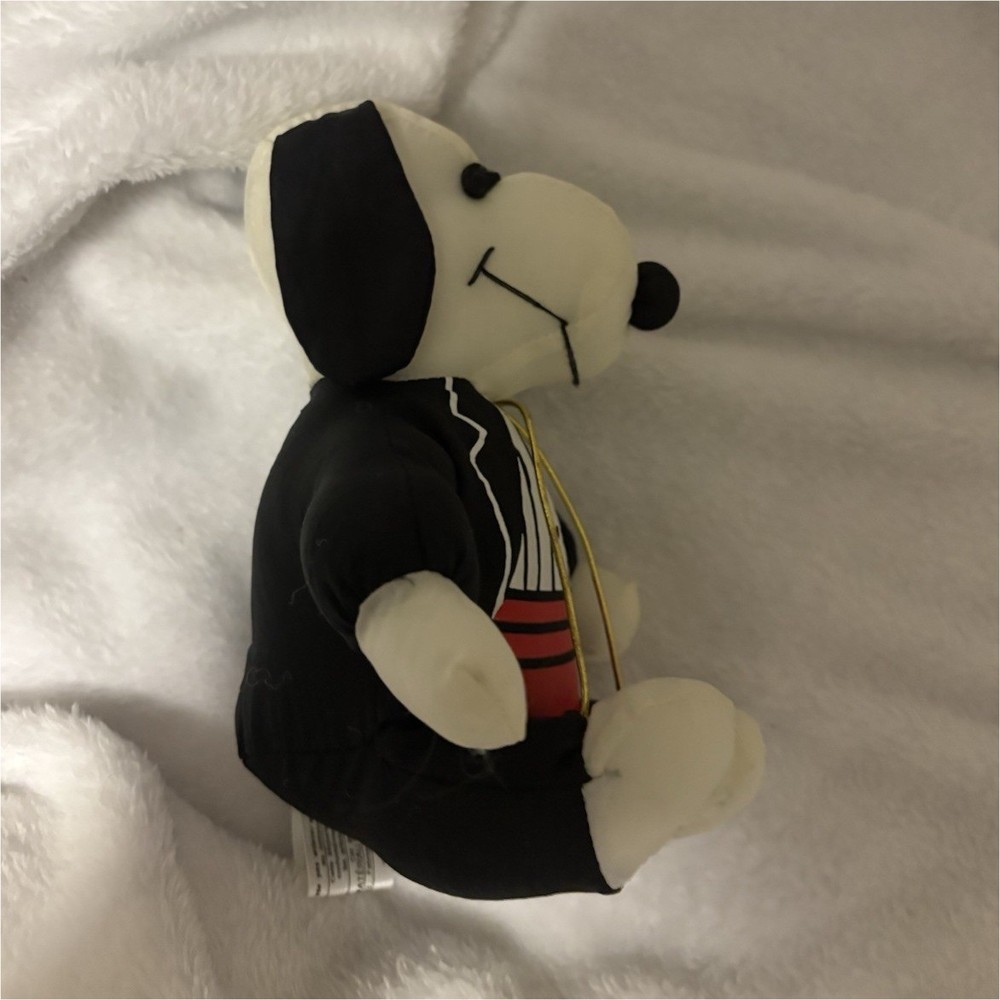 Peanuts Snoopy Tuxedo Plush Black White Red Stuffed Animal Toy