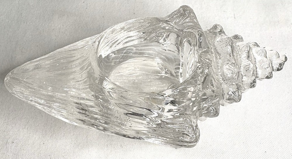 Vintage Clear Glass Footed Votive Holder 5.5L x 3W x 2.5H