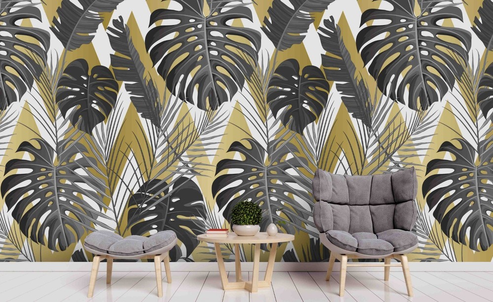 3D Tropical Plants Leaves Pattern Wall Murals Wallpaper Murals Wall Sticker