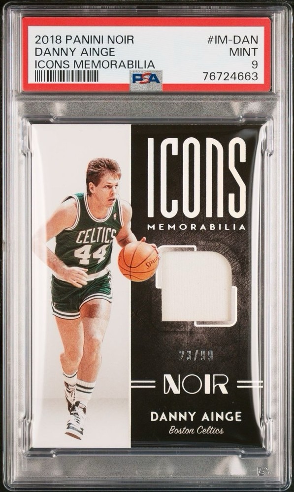 2018-19 Panini Noir Icons Memorabilia #5 Danny Ainge /99 Boston Celtics PSA 9