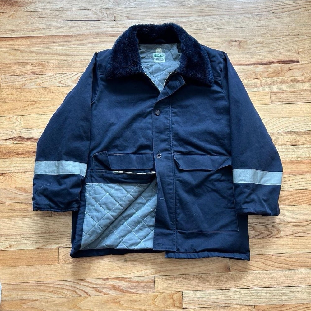 Indura Ultra Soft Men's Navy Blue Flame Resistant Reflective Work Jacket