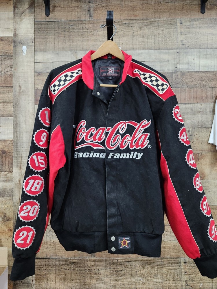 Vintage NASCAR COCA COLA Racing Family Jacket Size X-Large Black  JH DESIGN