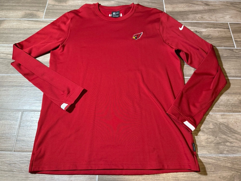 AZ Cardinals NFL Nike Dri-Fit OnField Apparel Long Sleeve Red Large Embroidered