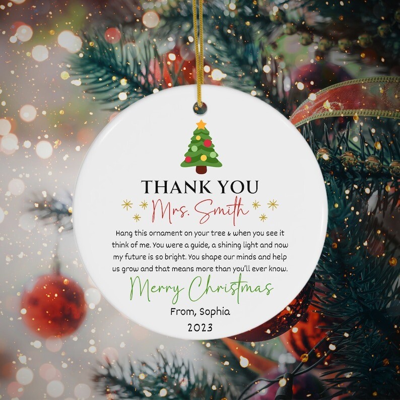 Custom Teacher Christmas Ornament, Teacher Ornaments, Teacher Christmas Gift ...