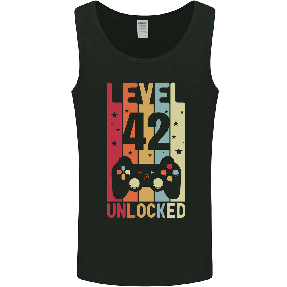 42nd Birthday 42 Year Old Level Up Gaming Mens Vest Tank Top
