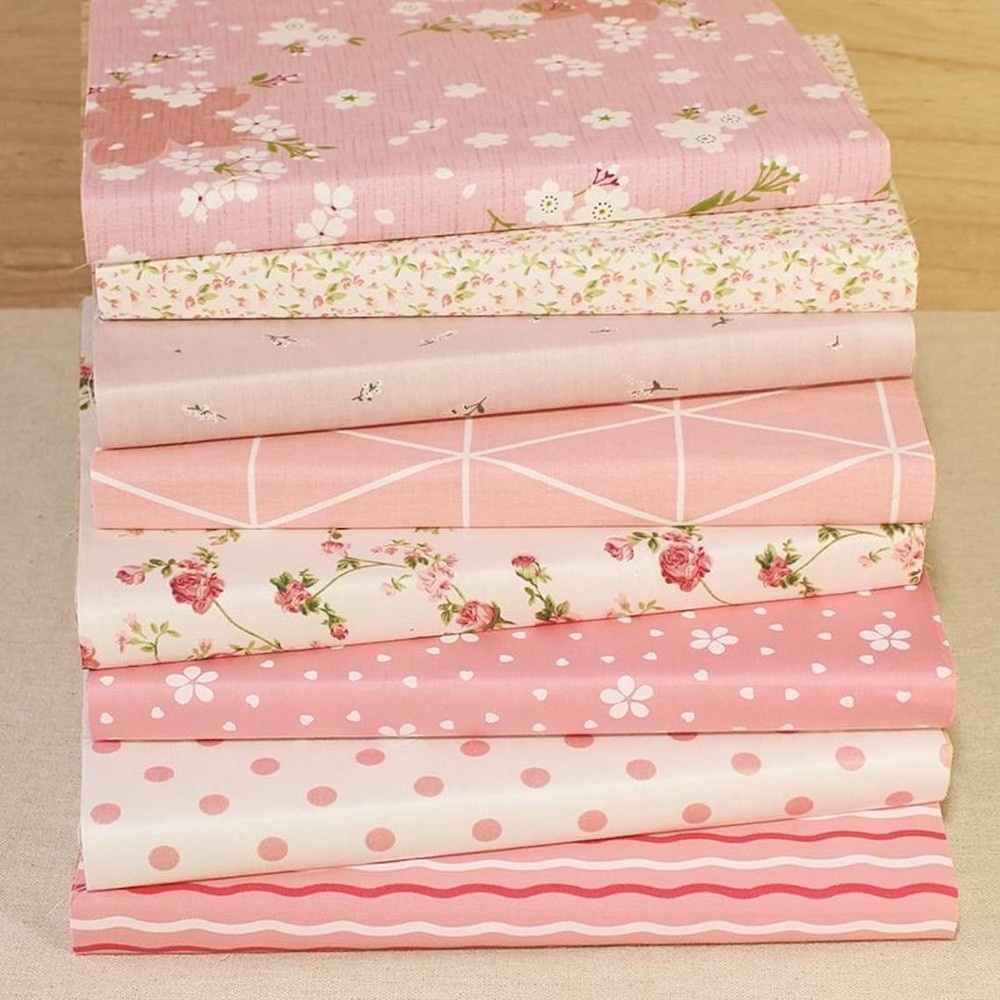 8 Fat Quarter Assorted Pink Cotton Fabric Quilting Charm Patchwok 20