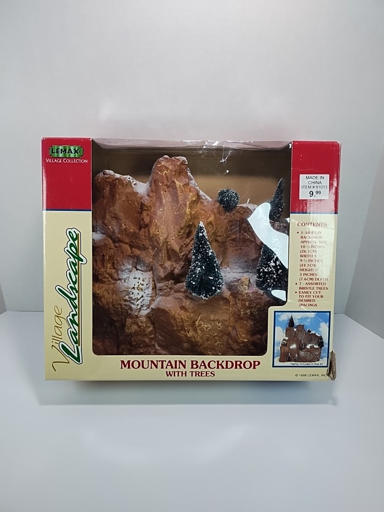 Vintage 1998 Lemax Small Village Mountain Backdrop Landscape Accent