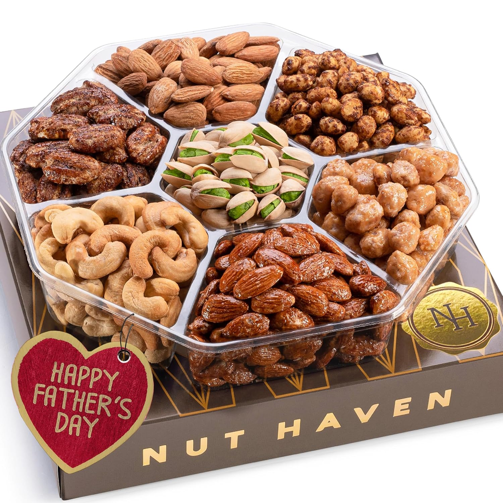 Fathers Day Nuts Gift Basket - Assortment of Sweet & Roasted Salted Gourmet Nuts-image