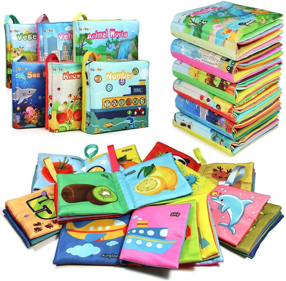 Teytoy My First Soft Book,Nontoxic Fabric Baby Cloth Books Early Education Toys