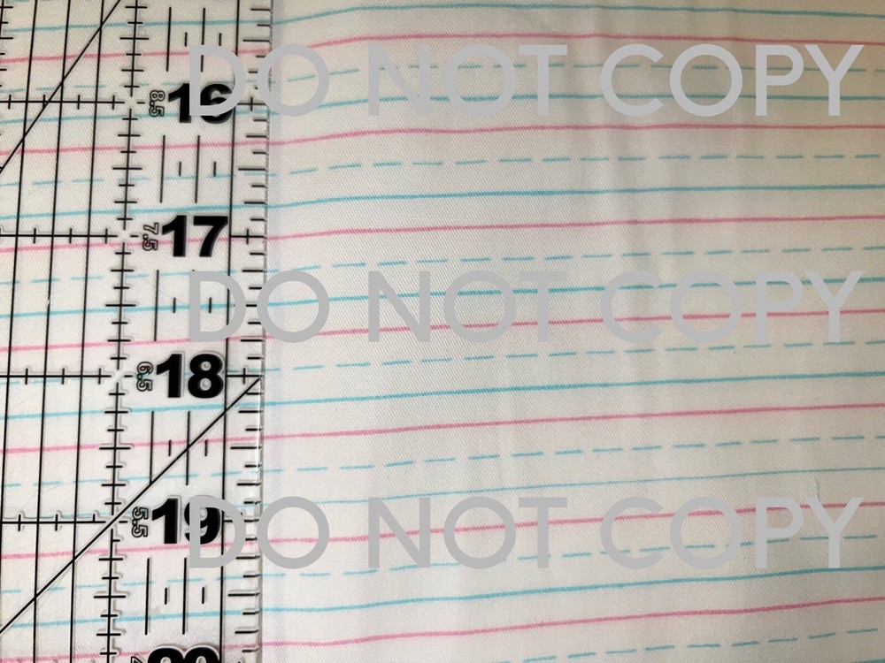 Custom Back To School Ruled Paper Design 100% Cotton Fabric  11.5x 56” 1/4 Yard-image