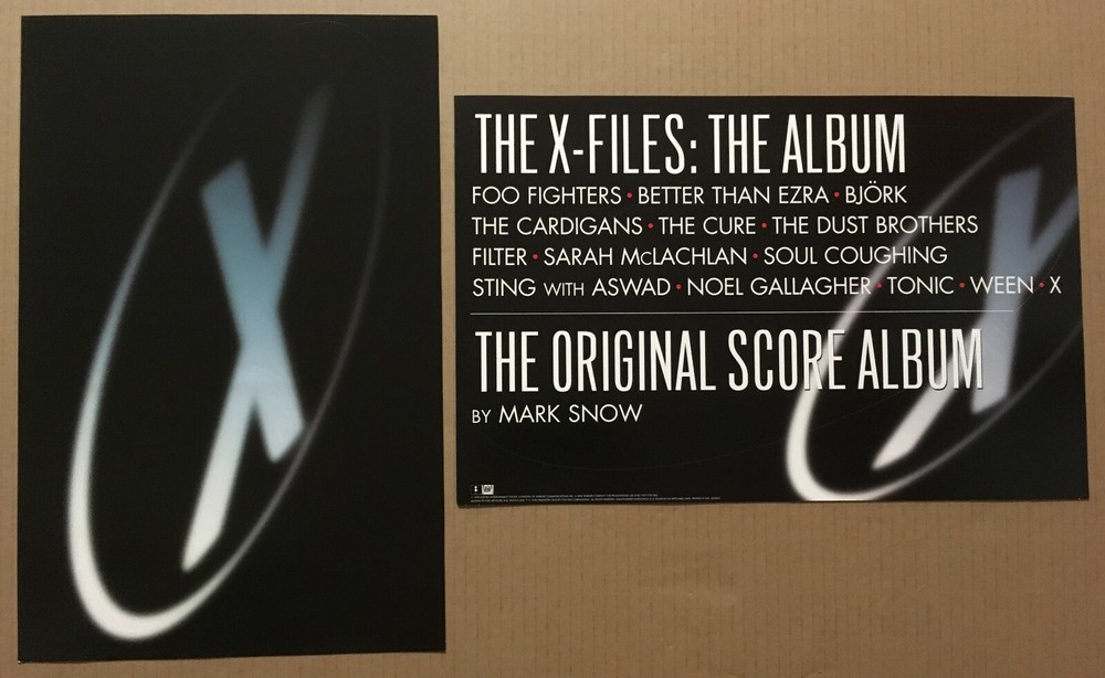 X FILES Rare DOUBLE SIDED PROMO POSTER FLAT of 1998 CD THE CURE Ween BJORK 11x17