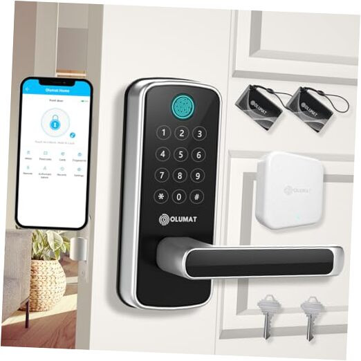 WiFi Smart Door Lock with Keyless Entry and Handle - Secure Touchless Access