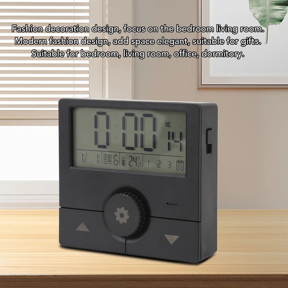 Digital LED Alarm Clock with Time, Date, Week & Temperature Display