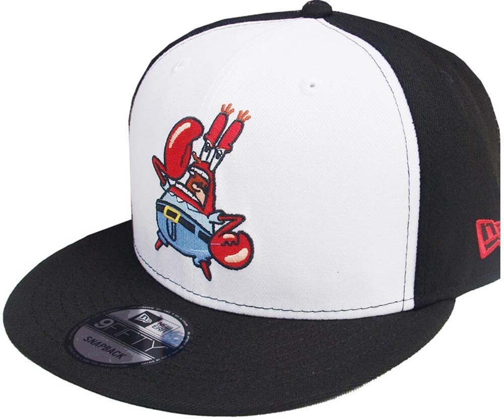 New Era Mr Krabs White Black Snapback 9Fifty Spongebob One Size