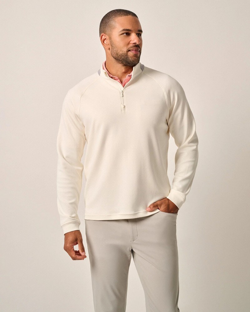 johnnie-O Griggs Performance 1/4 Zip Pullover White Size M