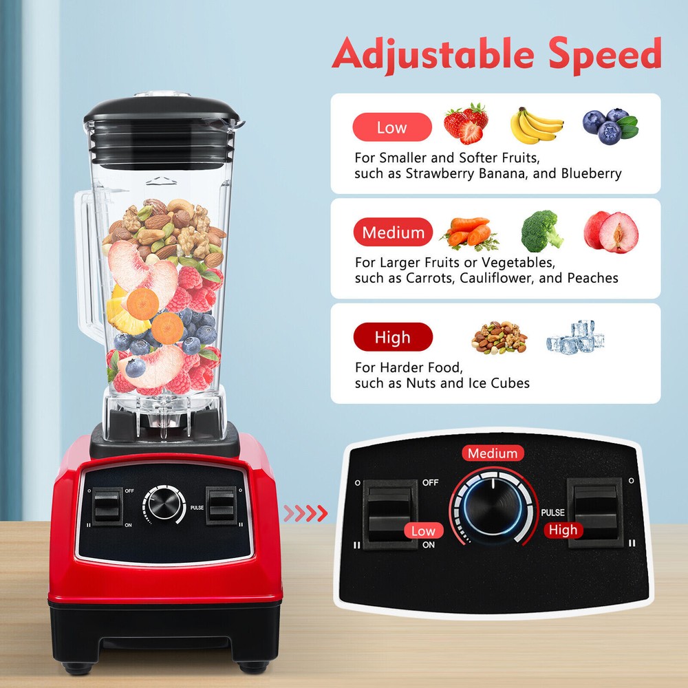 2200W Commercial Smoothie Blender 3HP 2L for Shakes Juices Mixing