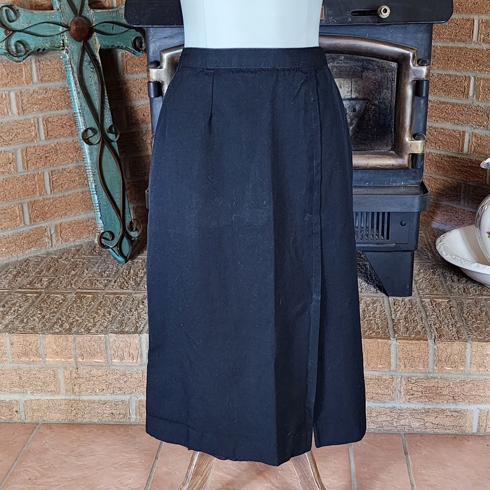 Vintage Espresso Black Wool Skirt Size 12