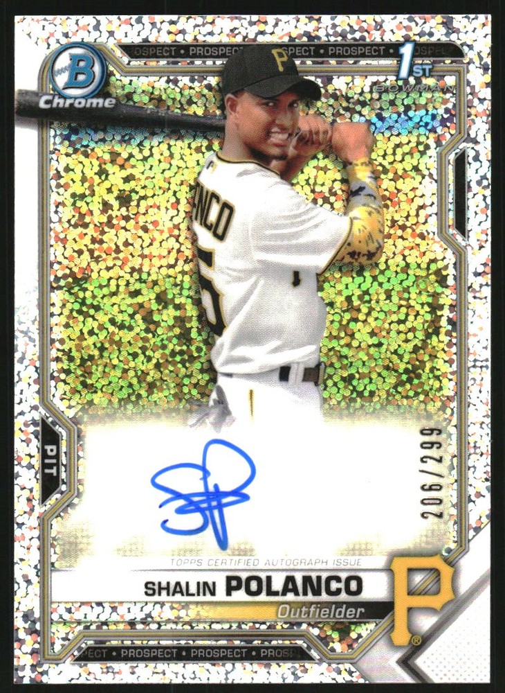 2021 Bow Chrome Prospect Autographs Speckle Refractors #CPASP Shalin Polanco/299