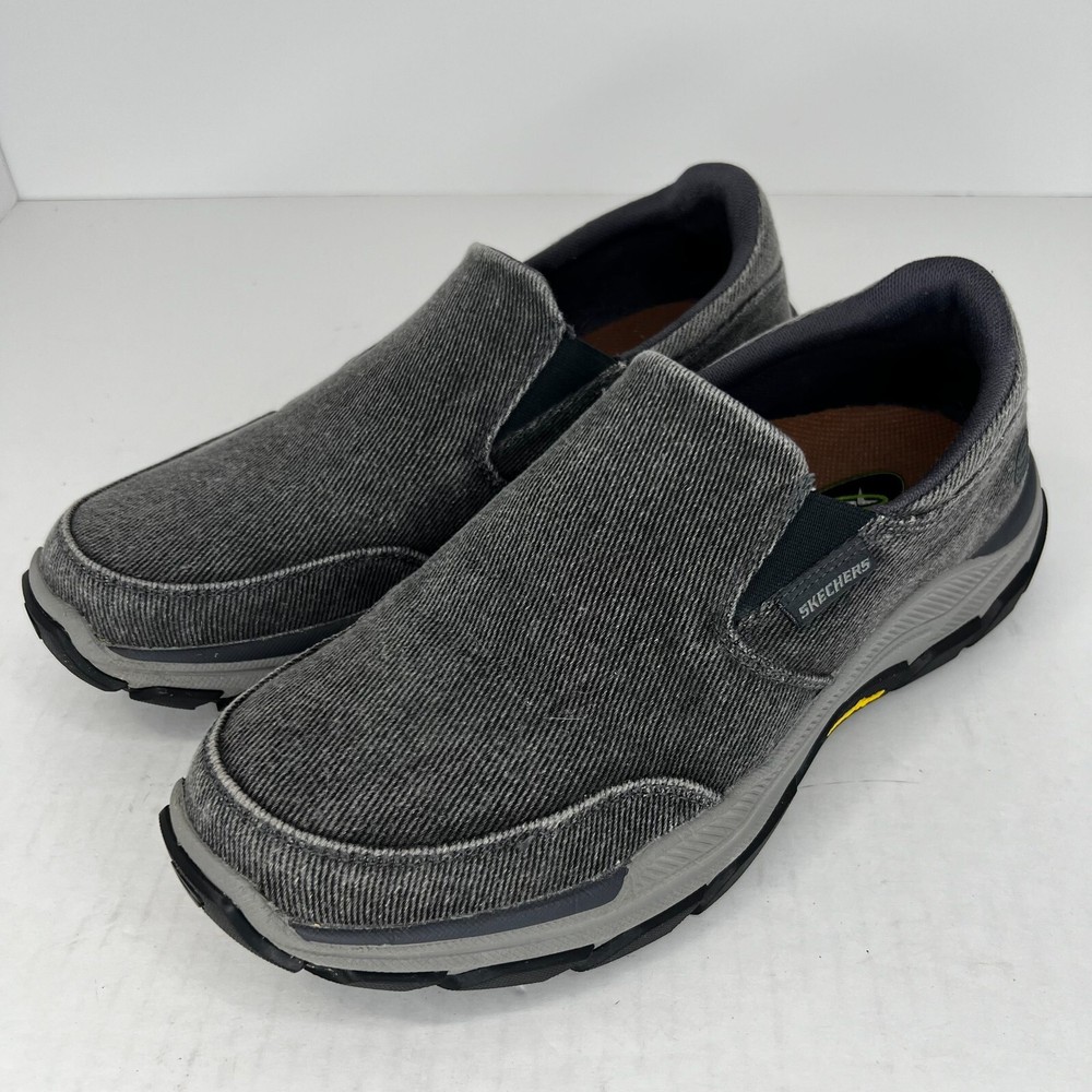 Skechers Men 204387 Charcoal Respected Fallston Casual Size 9.5 Slip-On Shoes