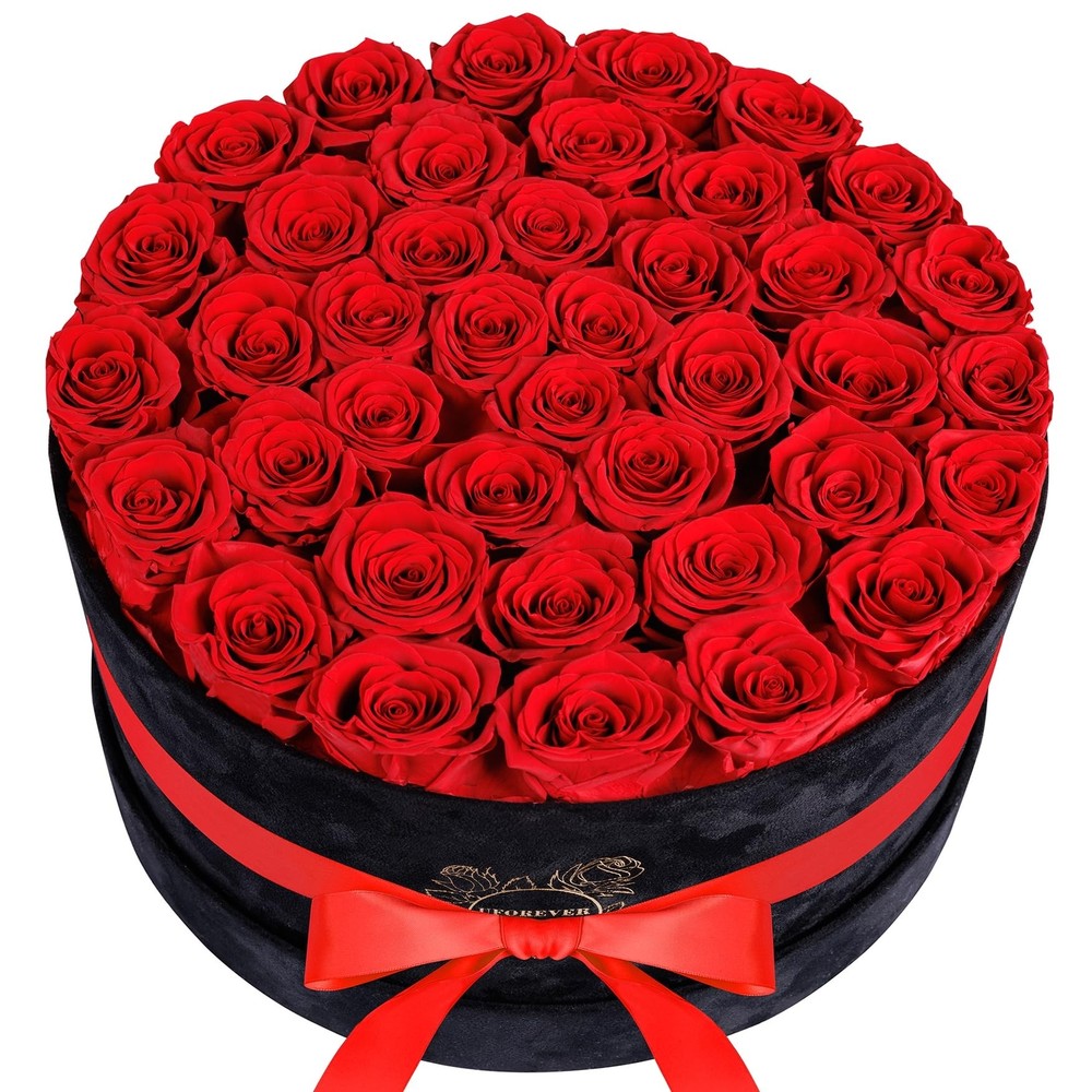 Luxury Preserved Roses in Suede Box - Flower Roses Gifts for Women, Valentine...