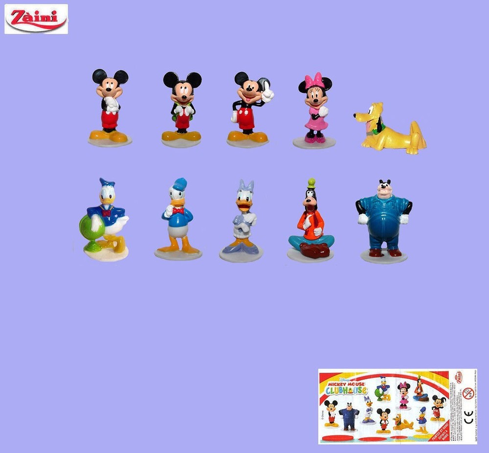 Rare Set 10 Mini Figure 3Cm Mickey Clubhouse Original Disney ZAINI