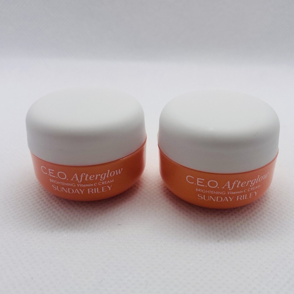 Double Sunday Riley CEO Afterglow Vitamin C Brightening Cream 0.3oz Mini Set