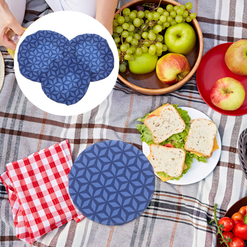 Food Containers Reusable Bowl Set 3-piece Stretch Cloth Lid