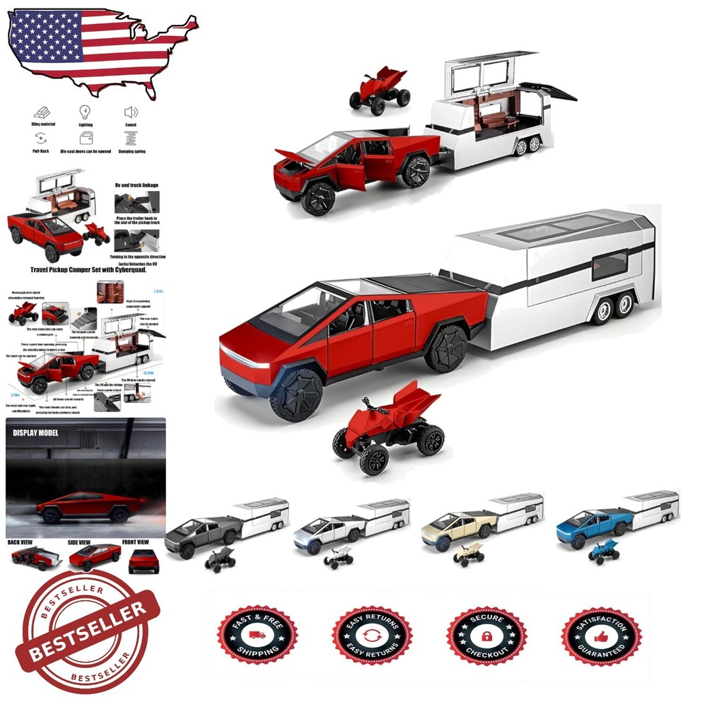 Impressive Alloy Cybertruck Model with Openable Features - Kids' Favorite Toy
