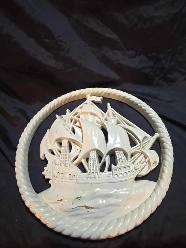 Nautical Hanging Sailboat Plaque 15x9.5 Beach Theme