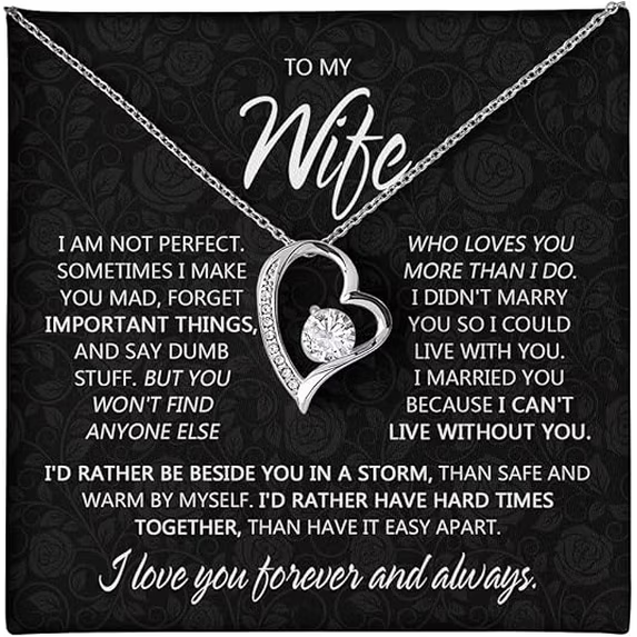 Sentimental Birthday Valentine's Day Gift for Wife Necklace To My Wife