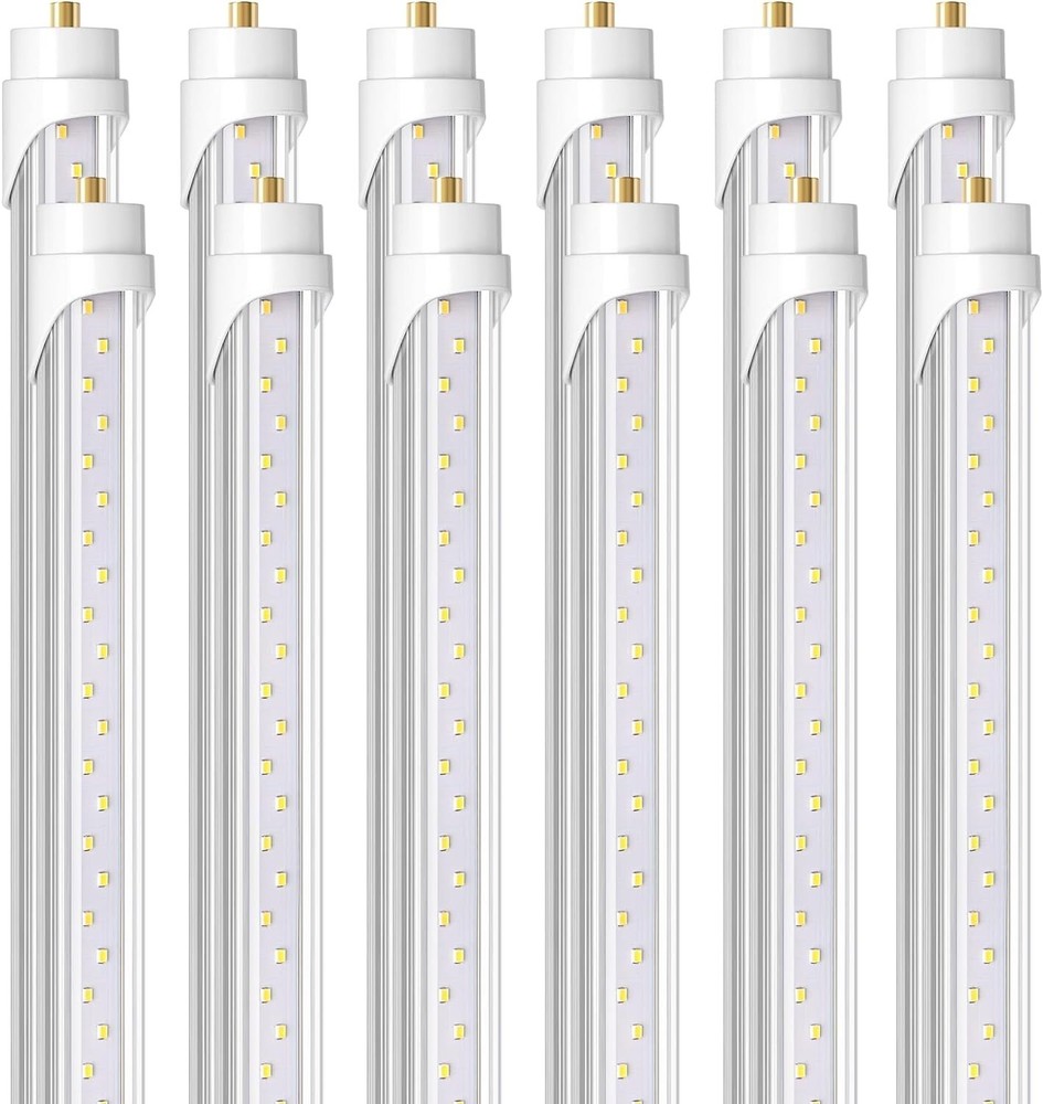 12 Pack of 8 FT T8 LED Tube Lights, Clear Cover, Easy Install, ETL Listed