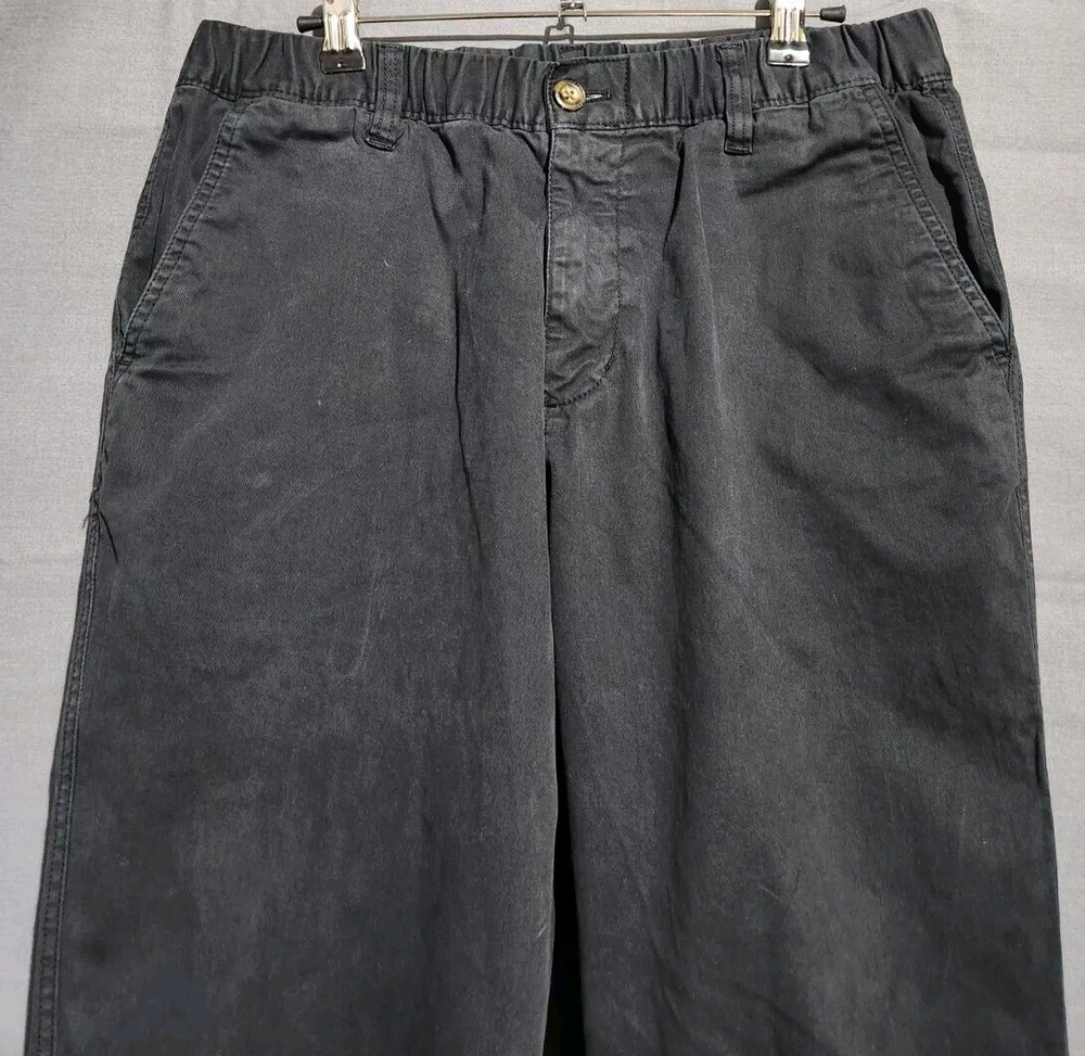 Bear Bottom Pants Mens L 30x29 Joggers Elastic Waist Stretch Canvas Tapered Gray