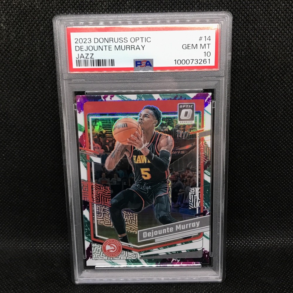 GEM MINT PSA 10 Jazz Prizm SP 2023 Optic Dejounte Murray #14 Hawks Card