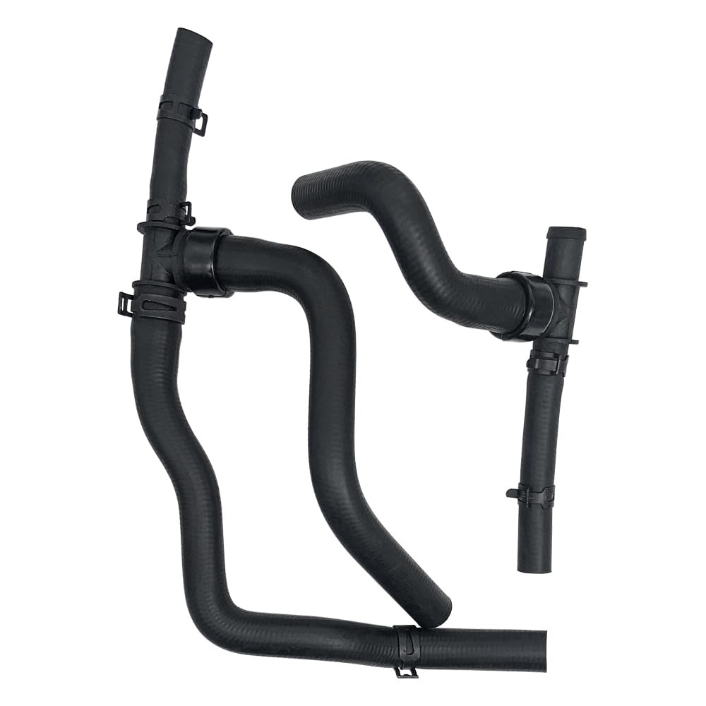 2PCS Heater Hose with Tee Supply-Return Compatible Dodge Black