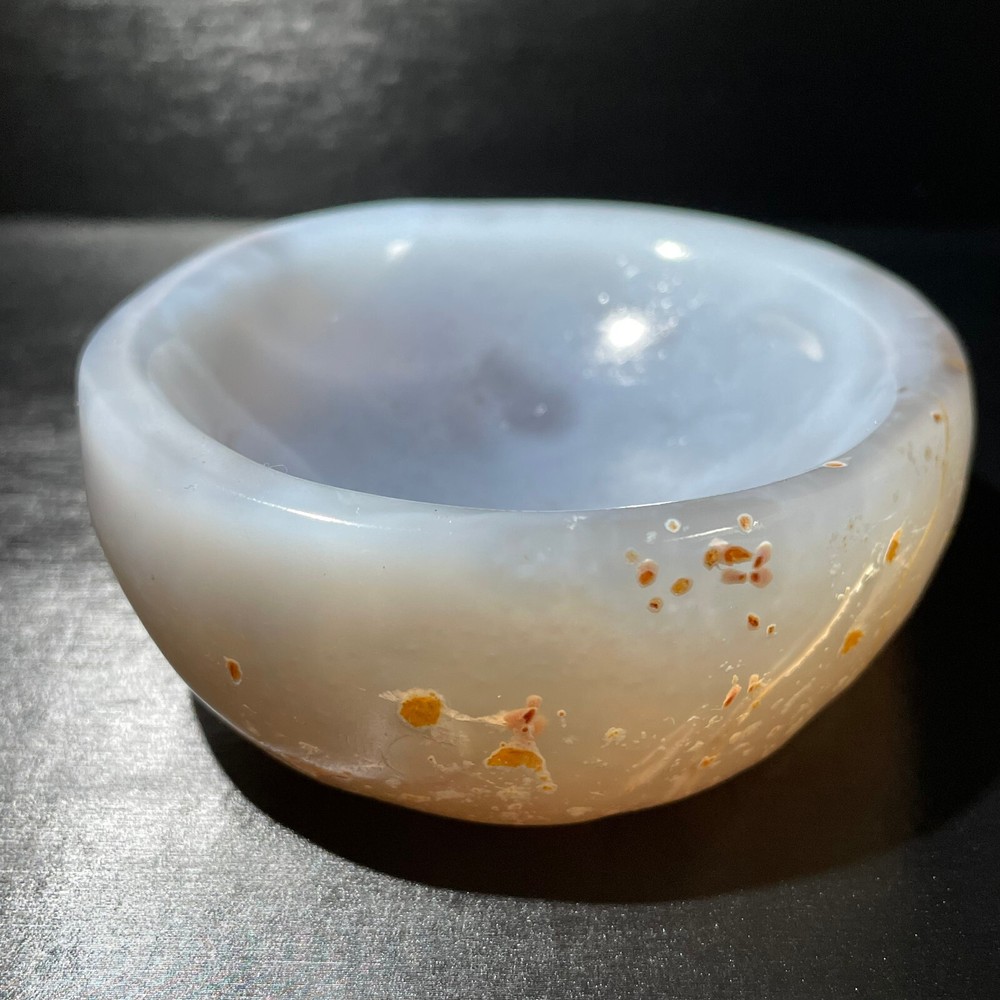 Natural agate bowl quartz crystal ashtray for Reiki healing 223g