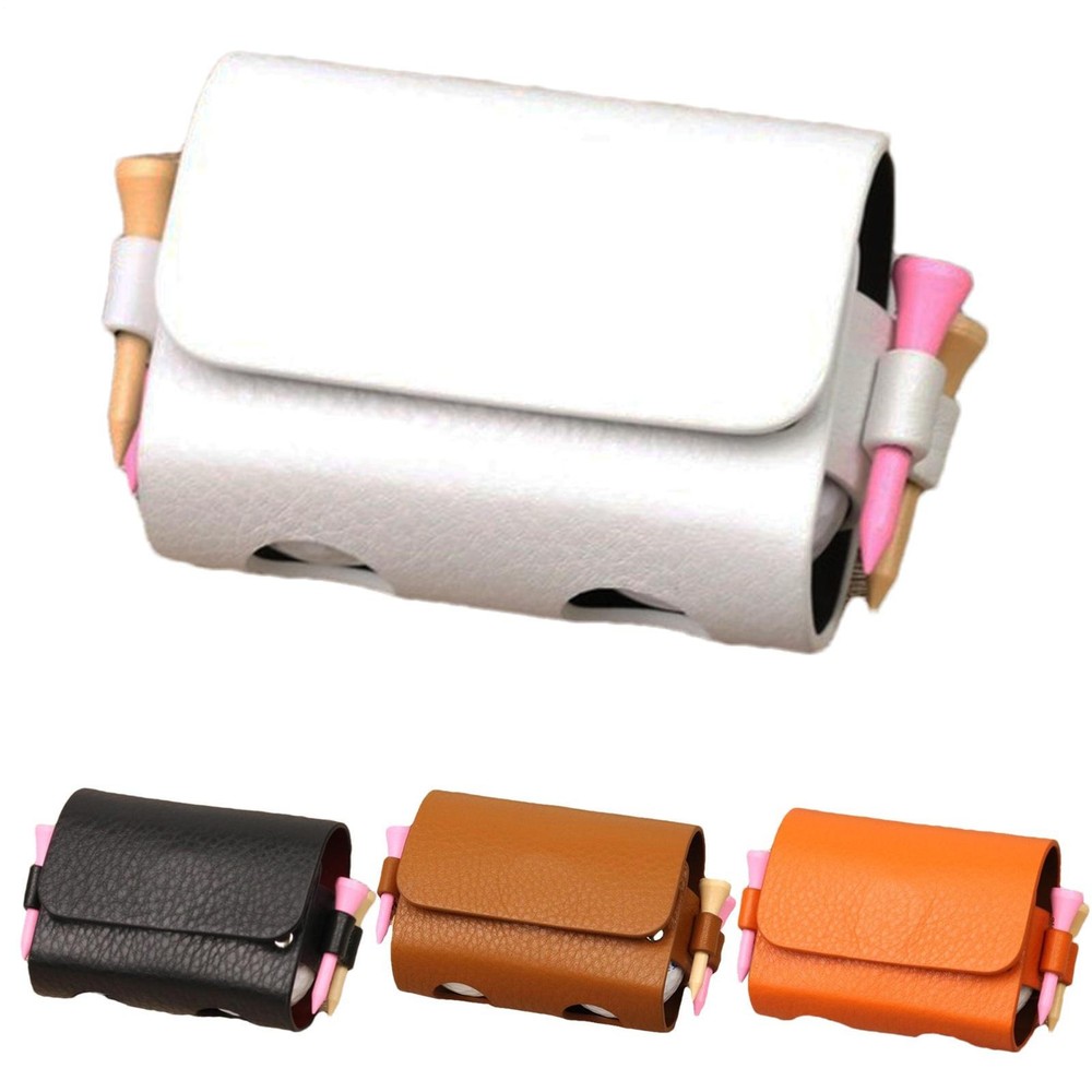 PU Leather Golf Ball Storage Golf Pouch Bag Golf Waist Holder Bag Golf Container