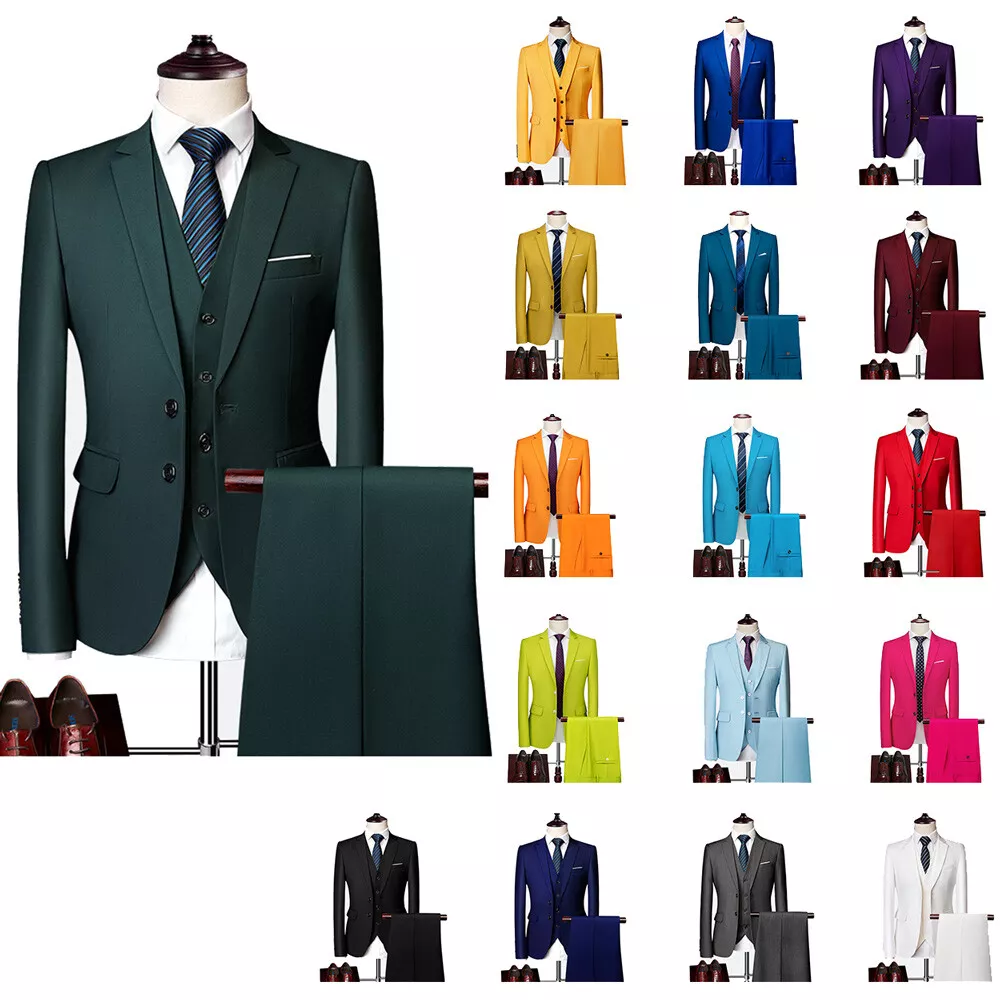 Business Mens Suits Regular Fit Notch Lapel Tuxedos Formal Prom Single Breasted