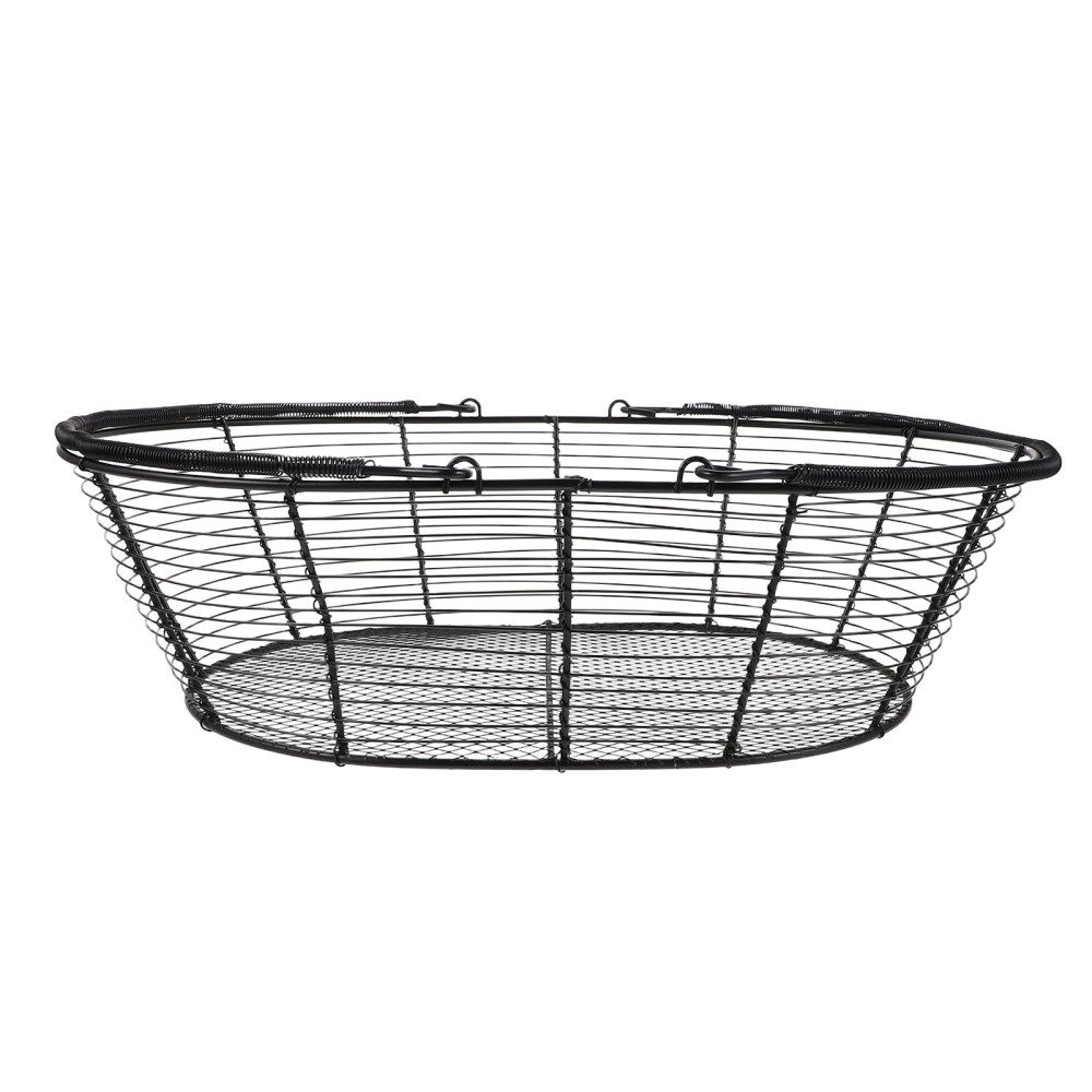 Metal Wire Basket - Hollow Wire Snack Organizer with Handle Kitchen Countertop